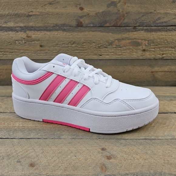 adidas Women's Hoops 3.0 Bold Shoes White/Fusion Pink - Picture 2 of 10
